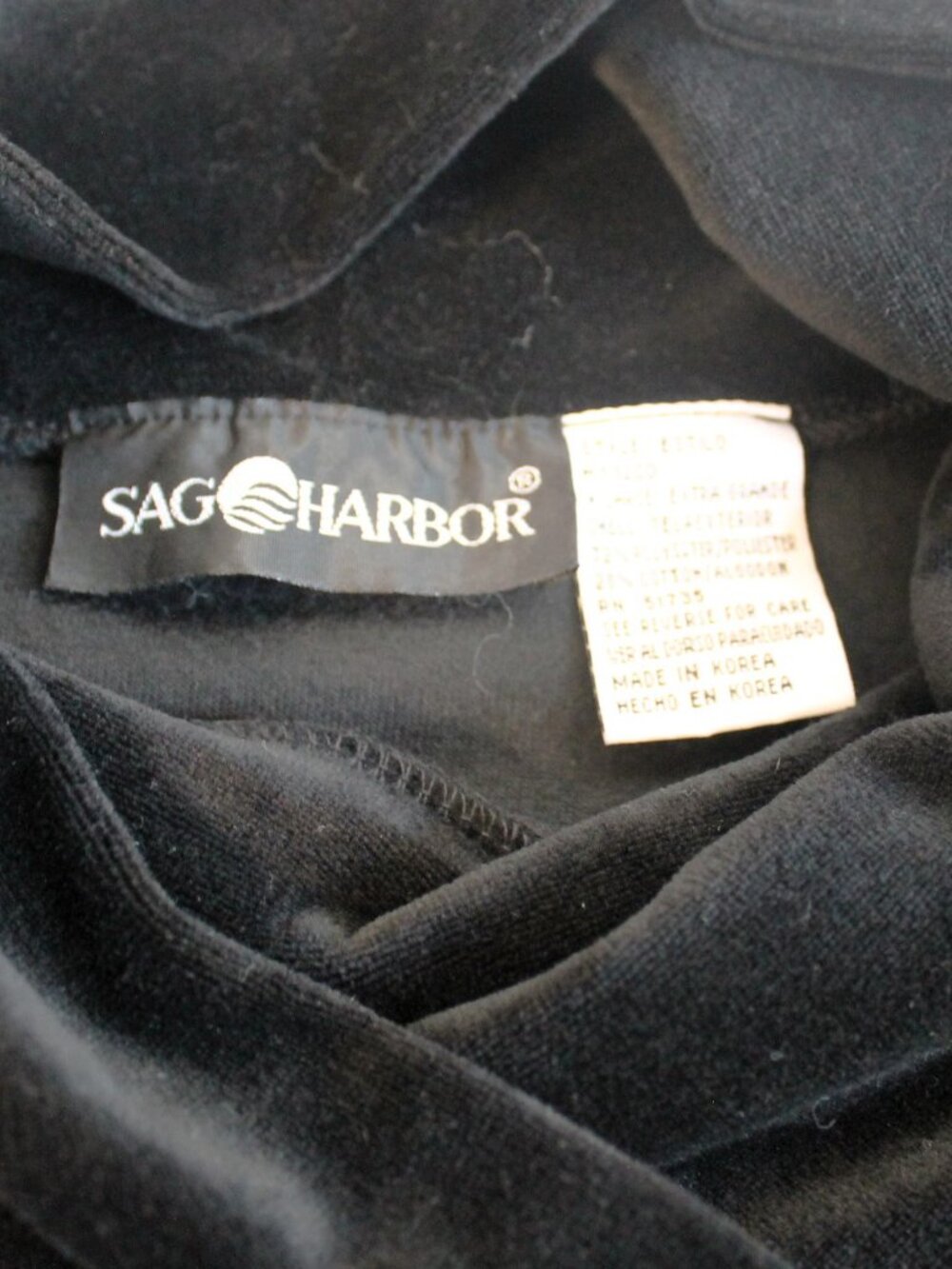 Sag Harbor Black Velour Cowl Neck Tunic XL - Picture 6 of 7